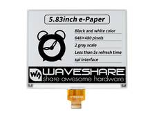 Waveshare 5.83inch E-Paper E-Ink Raw Display, 648×480 Pixels, Black / White, SPI Interface, Without PCB 2024 - buy cheap