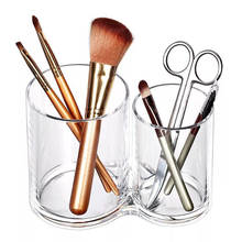 Caixa organizadora de maquiagem acrílica transparente, caixa de armazenamento de maquiagem, batom, pinceis, suporte, caixa de algodão, ferramentas cosméticas femininas 2024 - compre barato