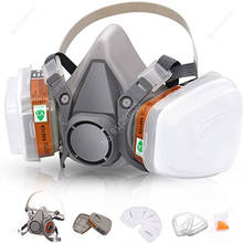 7 in 1 Gas Mask Chemical Respirator Protective Mask Industrial Paint Spray Anti Organic Vapor Dust Powder Mask PM005 2024 - compre barato