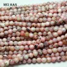 Meihan-Cuentas sueltas redondas lisas de ópalo rosa, conjunto de 2 hebras, 6-6,5mm naturales, para joyería DIY o regalo 2024 - compra barato