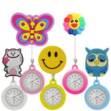 5pcs/lot Nurse Doctor Cartoon Lovely Cute Silicone Retractable pocket watches hospital medical Badge Reel clip hang gifts watch 2024 - buy cheap