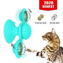 Windmill Cat Toy - Turntable Teasing Pet Toy with Led Ball and Catnip Ball, Hair Brush Funny Cat Toy, Massage Scratching Tickle 2024 - buy cheap