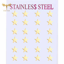 2022 Fashion Women Girls Earrings Wholesale 4mm 6mm 8mm Star Design Stud Earrings Gold Plated Stainless Steel Jewelry Brincos 2024 - buy cheap