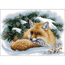 Fox in the snow patterns counted 11CT 14CT 18CT Cross Stitch Set DIY Cross-stitch Kits Embroidery Needlework Home Decor 2024 - buy cheap