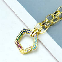Новый может открыть AAA циркон геометрические Форма кулон ожерелье для женщин подарок модная короткая цепь ожерелье в стиле хип-хоп ювелирные изделия 2024 - купить недорого