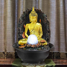 Indoor Led Waterfall Fountain Tabletop Water Fountain for Home&Office Decoration Buddha Statue Water Flow for Good Luck Keeping 2024 - buy cheap