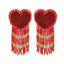 Aretes Bohemian Heart Long Tassel Earrings Statement LOVE Heart Beads Pendant Earrings Woman Gift Charm Jewelry Earring 2024 - buy cheap