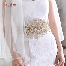 YouLaPan SH240-G Golden Color Bridal Belt Wedding Sash Applique Rhinestone Woman Belt Accessories Waistband for Wedding Dress 2024 - buy cheap