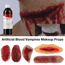 5 PCS Hot Sale Halloween Zombie Scars Tattoos With Fake Scab Bloody Makeup Halloween Decoration Wound Scary Blood Injury Sticker 2024 - buy cheap