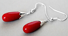 Red CORAL Gem stone Dangle Earring Dangle Earrings 2024 - buy cheap