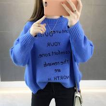 New Multicolor Autumn Winter Women Sweater O-Neck Knitted Jumper Top Loose Casual Warm Female Sweater 2024 - buy cheap