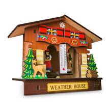 Creative Wooden House Barometer Thermometer Wall Mounted Weather Hygrometer Home Decoration 2024 - buy cheap