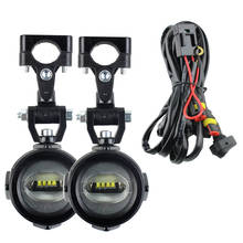 40W Pair LED Auxiliary Light Motorcycle Fog Lights + Harness For BMW R1200GS ADV 2024 - buy cheap
