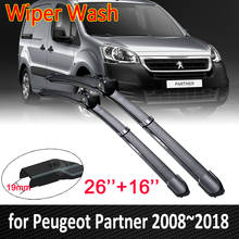 Limpador de para-brisa dianteiro para peugeot partner 2008 ~ 2018 2, palhetas de limpador de para-brisa, produtos automotivos 2009 2010 2011 2012 2013 2014 2015 2024 - compre barato