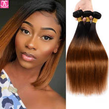 DreamDiana Peruvian Straight Hair Bundles 2 Toned Ombre Silky Straight Bundles T1B/30 Remy Bone Hair 100% Human Hair Extension 2024 - buy cheap