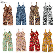 2020 1-6Y 8 Colors Toddler Kids Girls Romper Leopard/Floral Print Sleeveless Bow Jumpsuit Playsuit One Piece Holiday Outfit 2024 - buy cheap