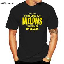 Мужская футболка с надписью IF LIFE Give YOU MELONS, Новая удобная футболка с изображением девичника DYSLEXIA 2024 - купить недорого