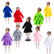 Moda inverno superior casaco de pele macia roupas para barbie boneca outfits casaco artesanal 1/6 bjd playhouse acessórios crianças brinquedo 2024 - compre barato