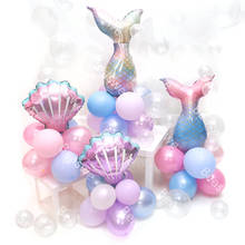 Ramo de globos de dibujos animados de La Sirenita (Ariel) para fiesta temática de cumpleaños, suministros para Baby Shower para niñas 2024 - compra barato