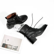 Mordoan bota feminina de couro bovino legítimo, calçado feminino com salto médio e ponta redonda, inverno 2021 2024 - compre barato
