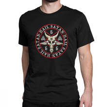 Camisetas de manga corta para hombre, camisa masculina de algodón con cuello redondo, pentagrama occulto, Baphomet, ropa de talla grande 2024 - compra barato