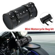 Motorcycle Cruiser Tool Bag Fork Barrel Shape Handlebar Front Fork Bag Black For Harley Chopper Bobber Cruiser Motor Leather Bag 2024 - buy cheap