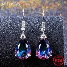 Jellystory 925 Silver Drop Earrings with Water Drop Shaped Rainbow Gemstones for Women Fine Jewelry Wedding Party Gift wholesale 2024 - buy cheap