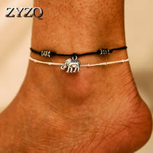 ZYZQ Bohemian Multilayer Cute Elephant Anklets for Women Fashion Simple Anklet Gold Color Chain Ankle Bracelet on Leg 2024 - buy cheap