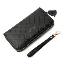 Wallet Zipper Coin Purse Lady Wristlet Handbags Moneybag Women Long Wallets Plaid Fashion Tassels Cards Bags Pocket Notecase 2024 - buy cheap
