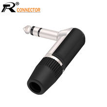 1PC 3PIN 6.35mm Jack Speaker Microphone Plug 6.35mm 3 Pole Mono Male Jack Right Angle Guitar Plug Adapter Connector 2024 - buy cheap