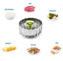 Folding Stainless Steel Steamer Basket Stainless Steel Telescopic Steamer  Steamed Vegetable Fish Pasta 2024 - buy cheap