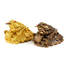 Feng Shui Toad Money LUCKY Fortune Wealth Chinese Golden Frog Toad Coin Home Office Decoration Tabletop Ornaments Lucky Gifts 2024 - buy cheap