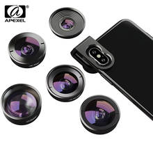 APEXEL 30 Pcs/lot one box 5in1 Mobile Phone Lens Kit HD Fisheye Super Wide Angle Macro Telescope Lens for Samsung iPhone xiaomi 2024 - buy cheap