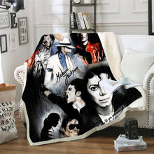 Michael Jackson 3d printed fleece blanket for Beds Hiking Picnic Thick Quilt Fashionable Bedspread Sherpa Throw Blanket style-9 2024 - buy cheap