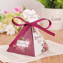 50/100pcs Triangular Pyramid Candy Box Wedding Favors Gifts Boxes Chocolate Box Baby Shower Guests Favors Event Party Supplies 2024 - buy cheap