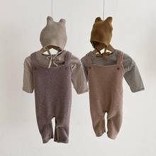 Autumn Newborn Baby Boy Girl Solid Romper Sleeveless Cotton Cute Jumpsuit Overalls Outfit Clothes 0-24M 2024 - buy cheap