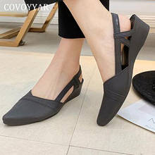 COVOYYAR-zapatos de punta estrecha para mujer, sandalias de cuña de gelatina, sin cordones, planos, con plataforma recortada, WFS4006 2024 - compra barato