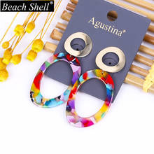 Acetate earrings acrylic bohemian resin drop  fashion jewelry statement geometric women 2020 korean dangle trendy summer gold c 2024 - buy cheap