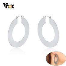 Vnox Simple Circle Hoop Earrings for Women Female Jewelry Gold and Color Stainless Steel brinco Bijoux 2024 - buy cheap