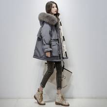 Chaqueta con capucha de piel sintética para mujer, con banda abrigo grueso y cálido, abrigo de nieve 2024 - compra barato