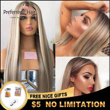 Preferred Ash Blonde Highlight Wig Pre Plucked Piano Straight Lace Front Wig Brazilian Remy Lace Front Human Hair Wigs for Women 2024 - buy cheap