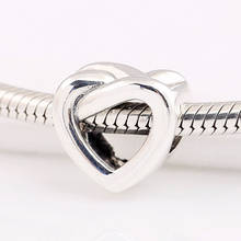 Authentic S925 Silver  DIY Jewelry Knotted Heart Charms fit Pandora Bracelet Bangle 2024 - buy cheap