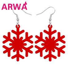 ARWA Acrylic Big Hollow Christmas Snowflake Earrings Drop Dangle Festival Decoration Jewelry For Women Teen Girl Kids Charm Gift 2024 - buy cheap