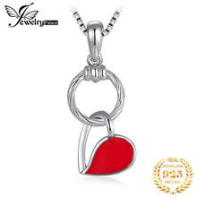 Jewelrypalace coração vermelho amor você pingente 925 prata esterlina esmalte pingente colar para mulheres moda jóias amante sem corrente 2024 - compre barato