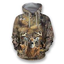 Homens streetwear camisas com capuz tops casais veados caça 3d impresso moletom hoodies feminino animal com capuz pulôver roupas 2024 - compre barato