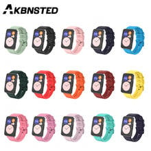 AKBNSTED Official Style Colorful Silicone Watch Strap For Huawei Fit Smart Watch Replacement Wristband For Huawei Watch Fit Band 2024 - buy cheap