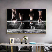 Male Training Barbell Weight Lifting Bodybuilding Fitness Workout Poster Wall Art Canvas Painting Posters and Prints for Home 2024 - buy cheap