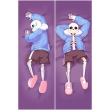 Fundas de almohada de Anime Undertale Sans, funda de almohada Dakimakura con calavera 3D, ropa de cama de doble cara para abrazar el cuerpo, novedad 2024 - compra barato