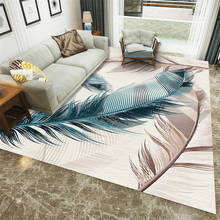 Living room modern feather print carpet pad bedside interior doormat, living room bedroom home carpet floor non-slip doormat 2024 - buy cheap