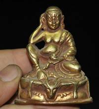 bronze 24k Gilt Buddhist Monastery Milarepa Buddha sit Deer Head Buddha Statue 2024 - buy cheap